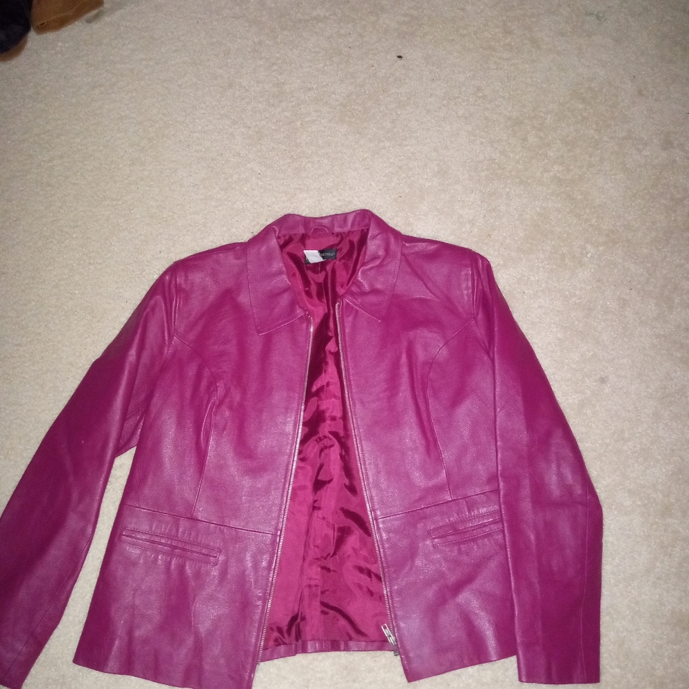 Vintage Purple Leather Jacket